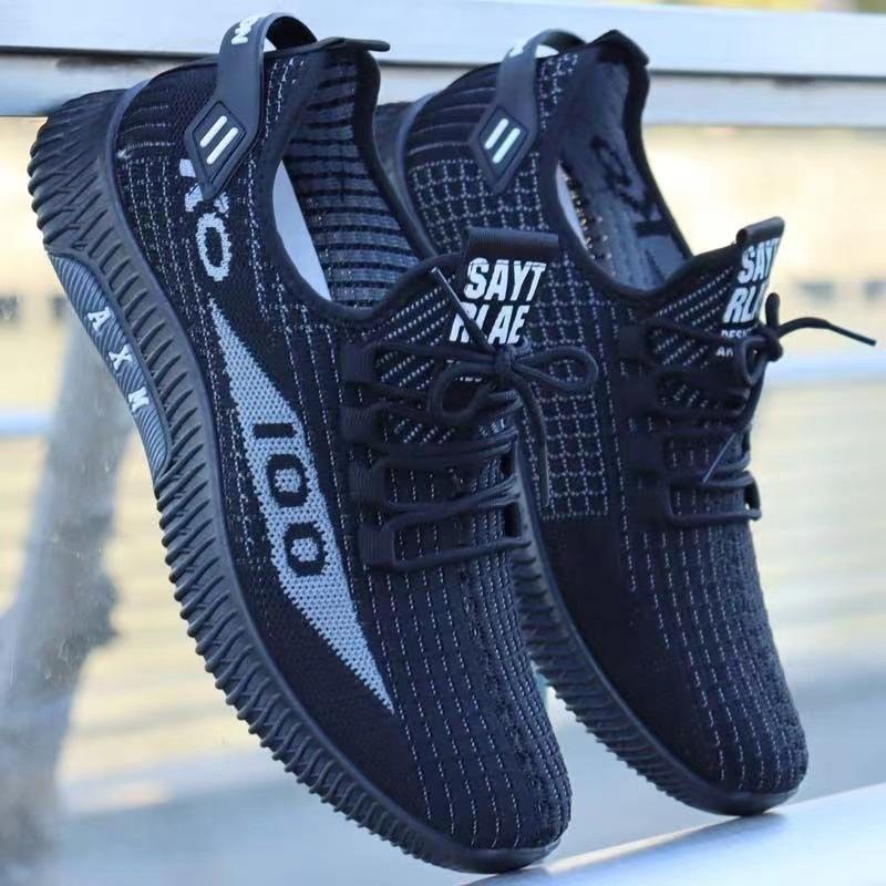 One-pedal men's shoes spring and summer breathable deodorant shoes mesh casual shoes men's non-slip running sports shoes lightweight soft-soled shoes