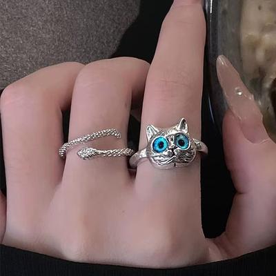 Cute Silver Open-End Ring, Adjustable Design, Women'S Fashionable Jewelry Accessories Exquisite Gift