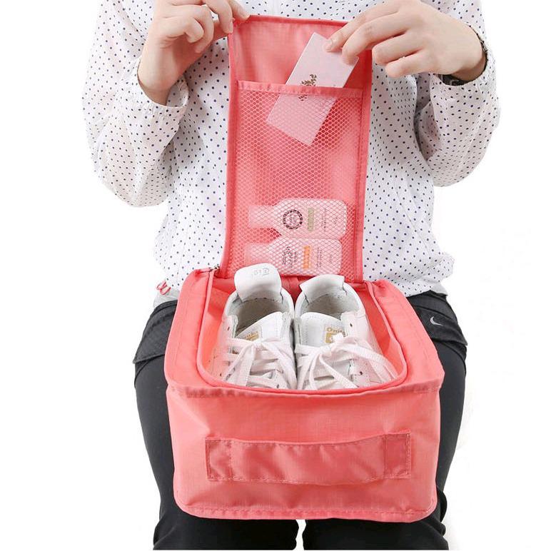 

Korean-Style Foldable Waterproof Shoe Storage Organizer небесно-голубой