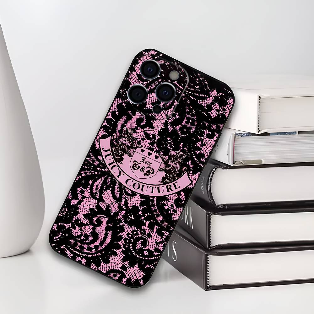 J-JUICY C-COUTURE Phone Case For iPhone 17,16,15,14,13,12,11 Plus,Pro Max,XS,Soft Black Cover