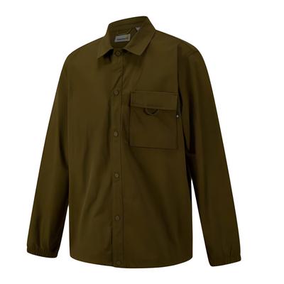 Sleeve Cordura Casual Polo Comfortable Long Sleeve Shirt Men Shirts Brown A5M46-302