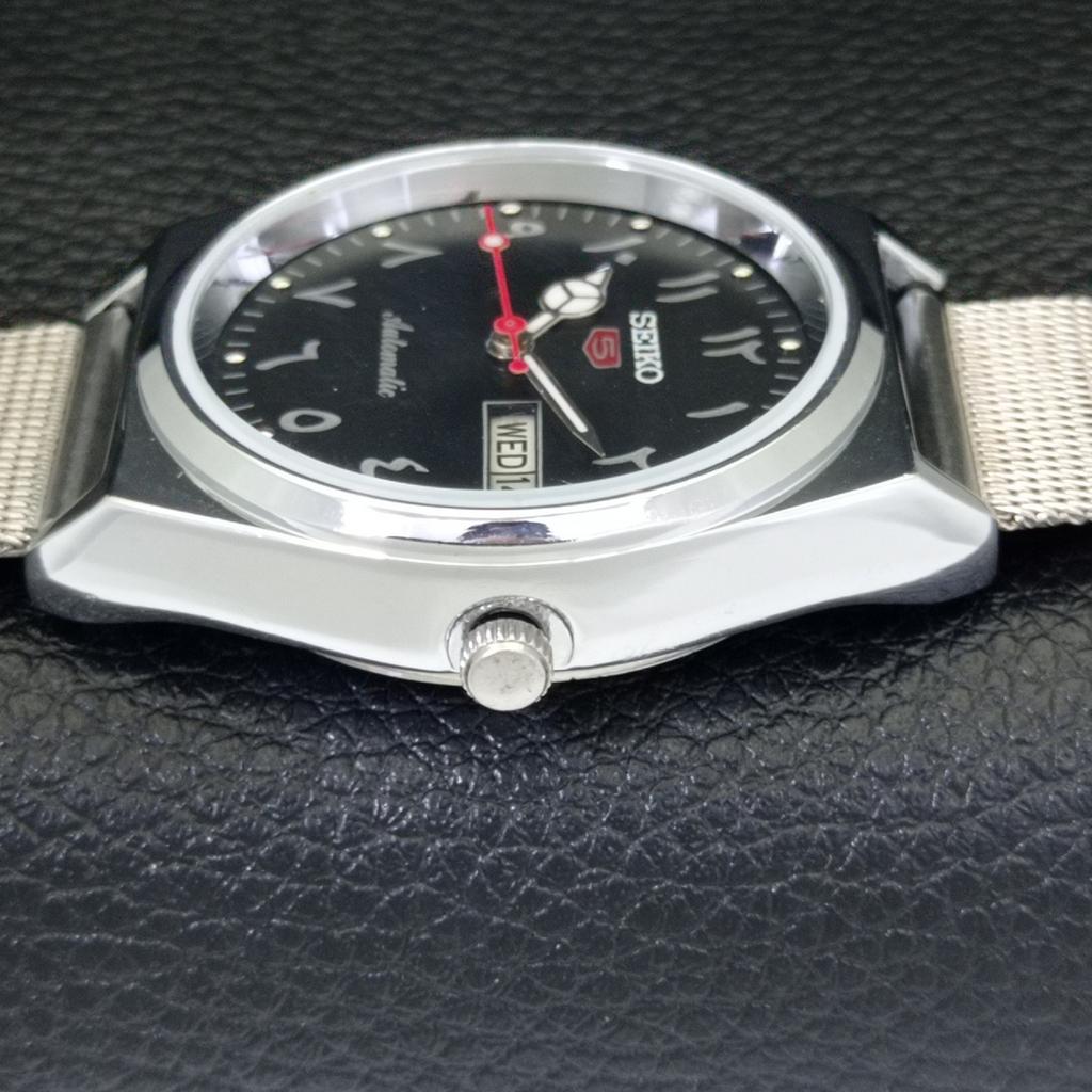 REFURBISHED SEIKO 5 AUTOMATIC 6309A VINTAGE JAPAN MENS BLACK WATCH a441327-5 Sk-a441327