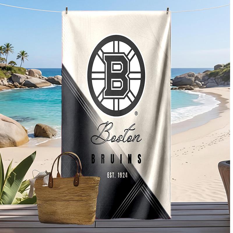 Boston Bruins Print Beach Towel Soft Portable Quick?dry Towel For Pool Summer Vacation Outdoor Sport