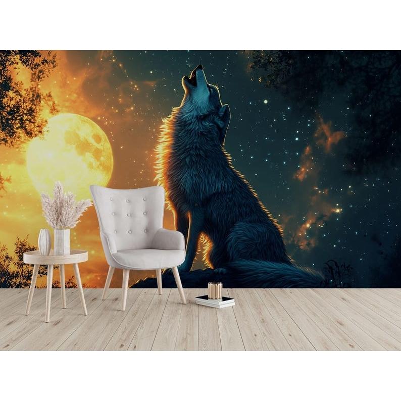 Howling Moon tapestry 75x100 чёрный