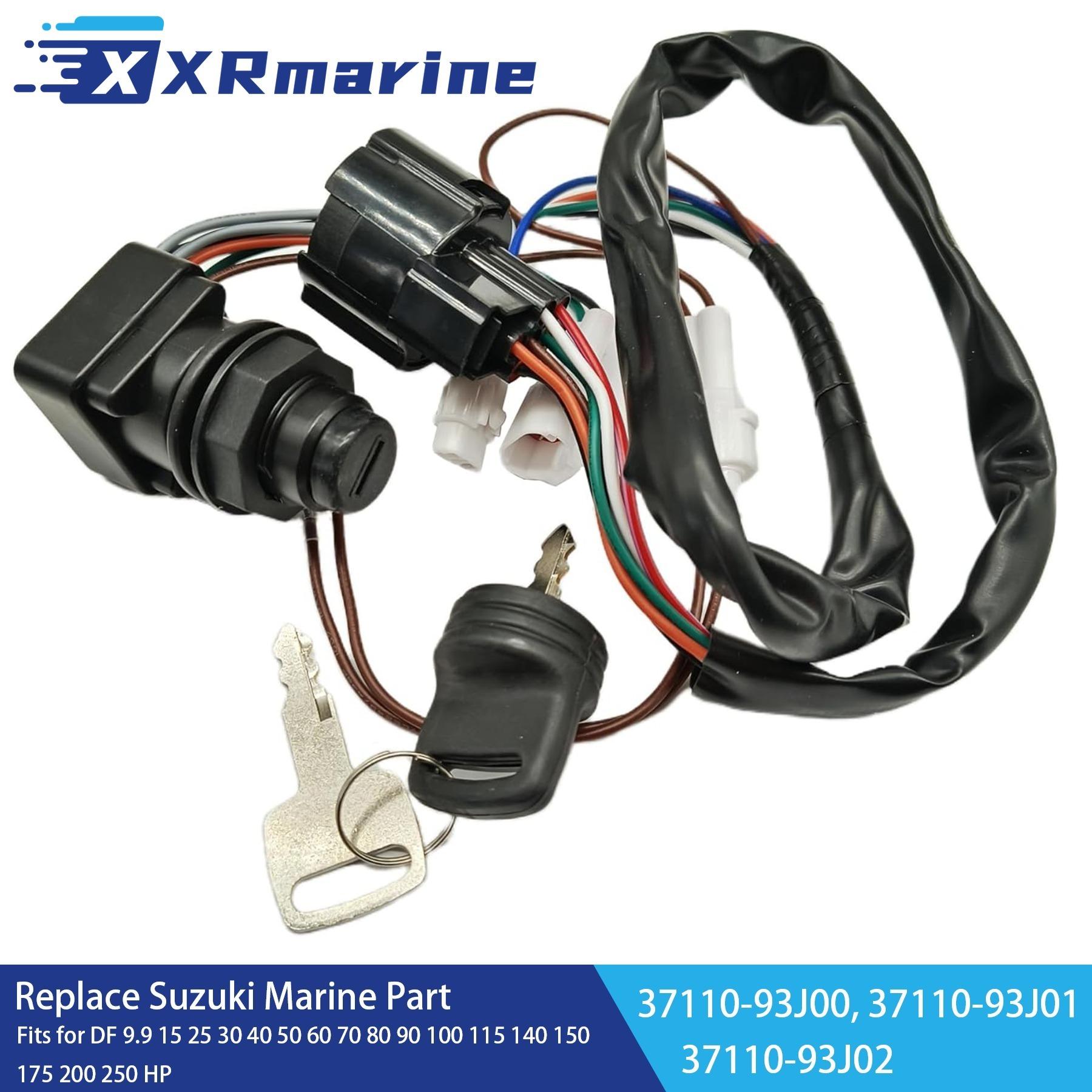 37110-93J00 Boat Ignition Key Switch Assy for Suzuki 4 Stroke DF 9.9 - 250 HP Outboard Motor Control Box 37110-93J01 37110-93J02 37110-93J01