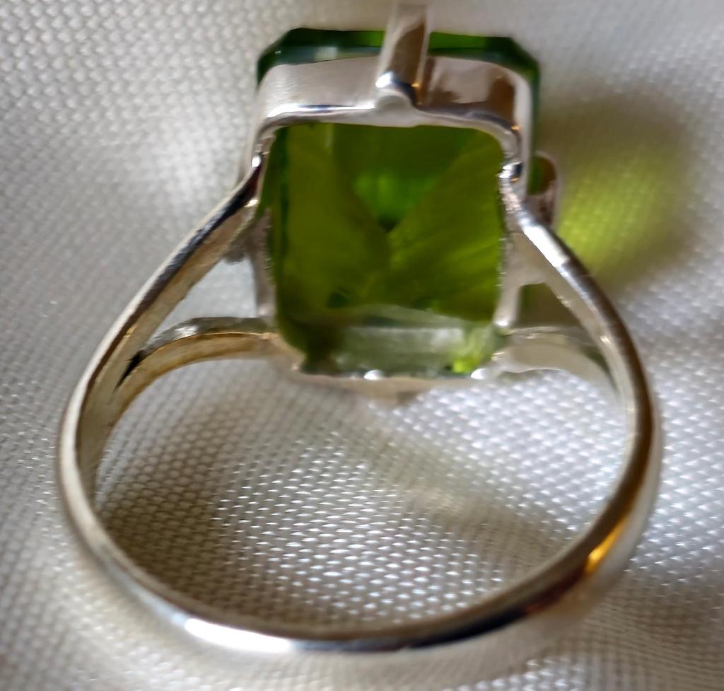Peridot Statement Ring, Damen Ring, 925 Sterling Silber, Edelstein Ring, Grüner Stein Ring, handgefertigter Schmuck