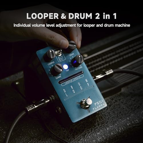 FLAMMA FS01 Drum Machine and Phrase Loop Pedal with Mix Mode, 20-Minute Looper Capacity, 121 Rhythms