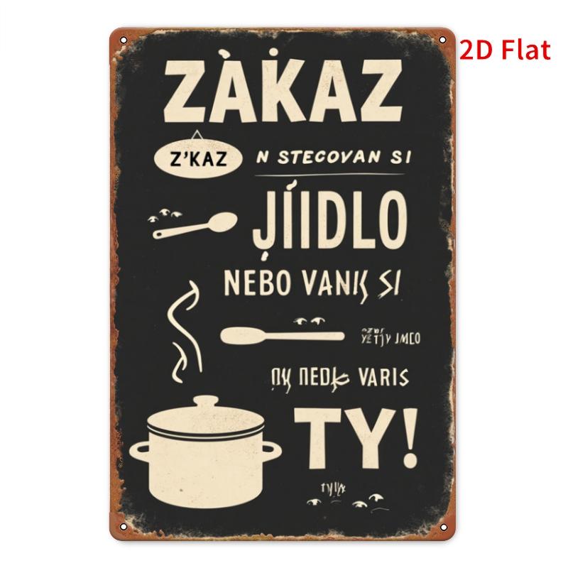 2D Flat, 2D Flat Print, 1pc Vintage Iron Sign- Kitchen Rules, 20.32X30.48 cm Perfect for Restaurants, Bathrooms, Bedrooms, Christmas Decorations, And