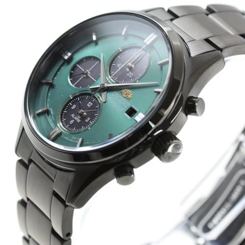 Orient SOLAR Solar Chronograph Watch, Made In Japan, with Manufacturer's Warranty, RN-TY0001E, Men's, Green