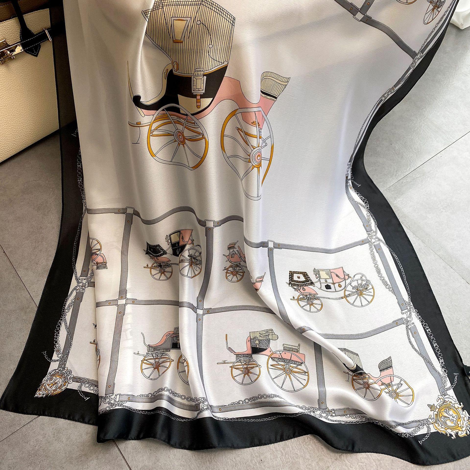 

Высококачественные роскошные шелковые шарфы, повязка на голову, шарфы, шейный шарф для женщин, шелковый шарф с цепочкой, женская декоративная шаль 180-90cm