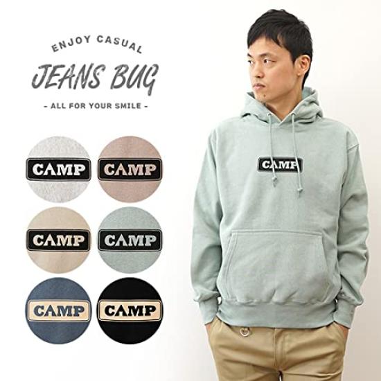 12oz Pullover Parka CAMP Original Outdoor Print Heavyweight Sweat Hoodie M Black [Jeans Bug] 12PP-CAMP (2)
