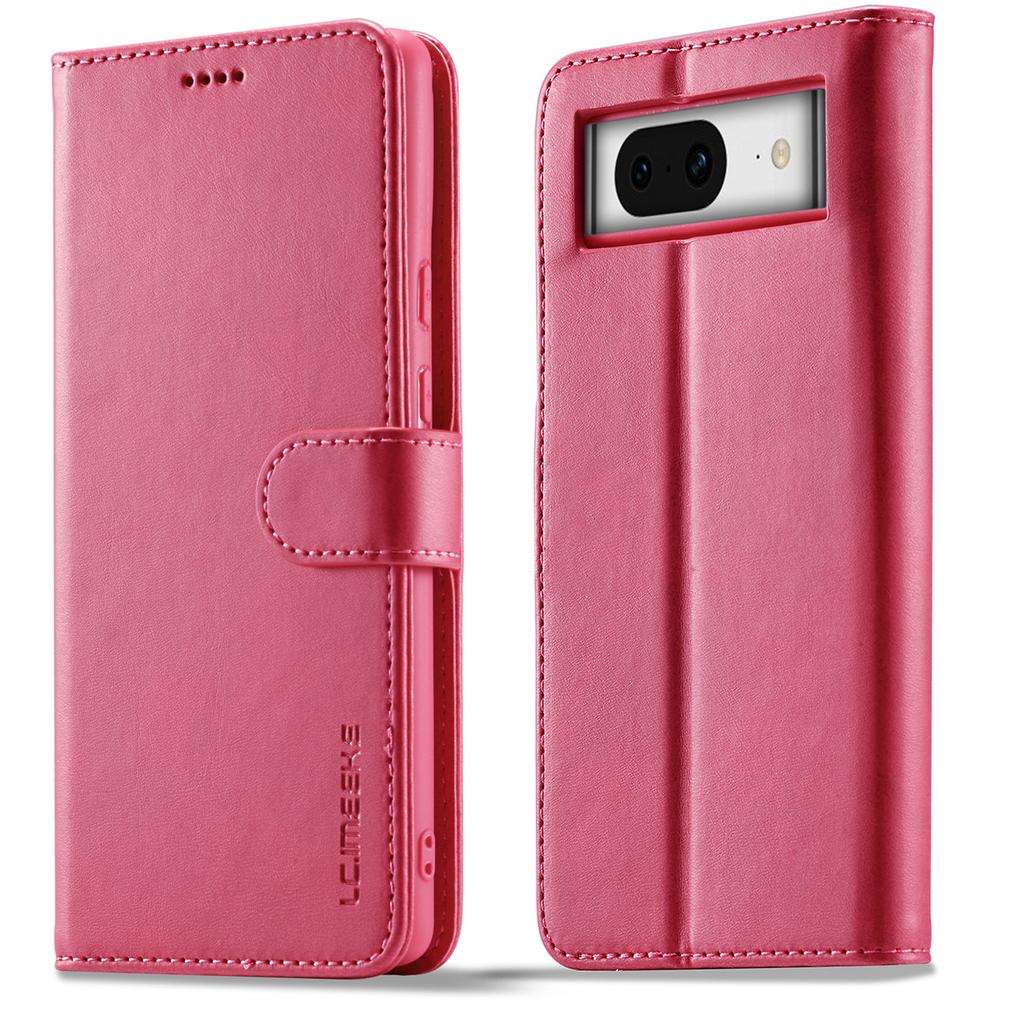 LC.IMEEKE For Google Pixel 8 PU Leather Folio Case Stand Wallet Calf Texture Phone Cover