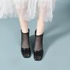 High-heeled Mesh Single Shoes New Personalized Iron Bag Head Thick Heel Rear Zipper Cool Boots Women's Shoes High Heels