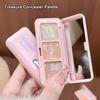 Cappuvini 3-Color Correcting Concealer Strip Palette Eye Brightening Concealer Contour Cream Full Coverage Oil-Control Makeup