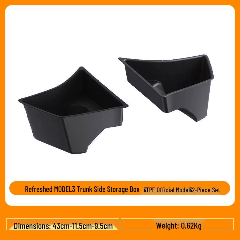 Refurbished Tesla Model Y/3 Trunk Side Storage Box Organizer - Both Sides
