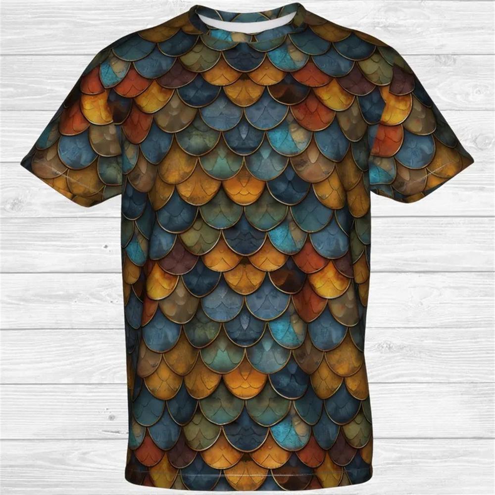 Snake Animal Scales Graphic T-shirt 3D Print Round Neck T Shirts Personality Street Cosplay Clothing Tees Tops Size XXS-6XL