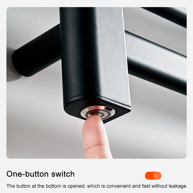 50W Smart Thermostatic Aluminum Bathroom Heated Towel Rack Electric Heating Towel Rail Shelf Clothes Sterilizing Towel Warmer Dryer 220V 50Hz