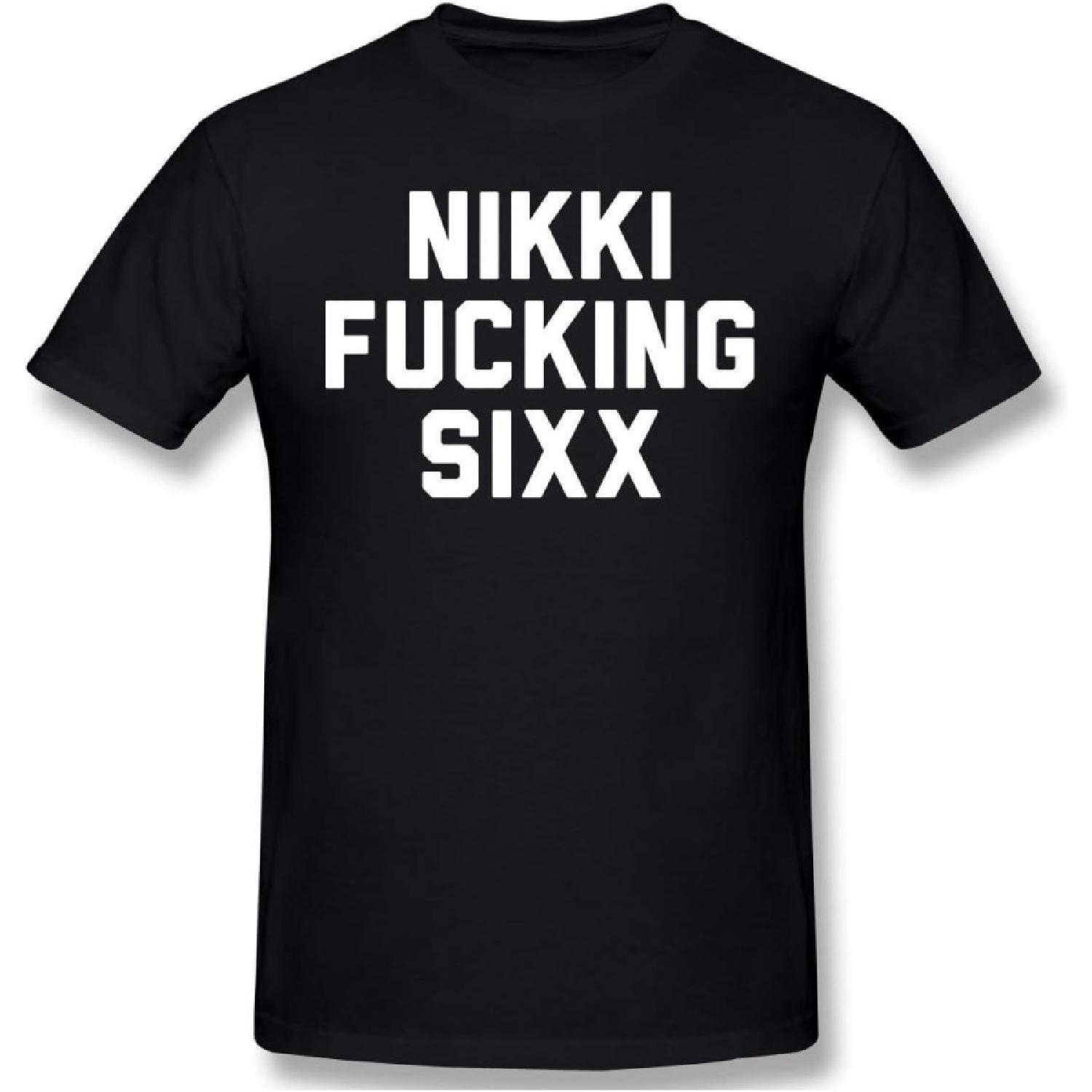 AUCHUIXBFB Nikki Sixx Mens Short Sleeve T-Shirt Cool T-Shirts Tee Black XXXXXL разноцветный