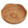 Wicker Basket Round Woven Storage Bowl Bread Fruit Serving Basket for Kitchen Dining Room Living Room S 22.5cm 8.86in