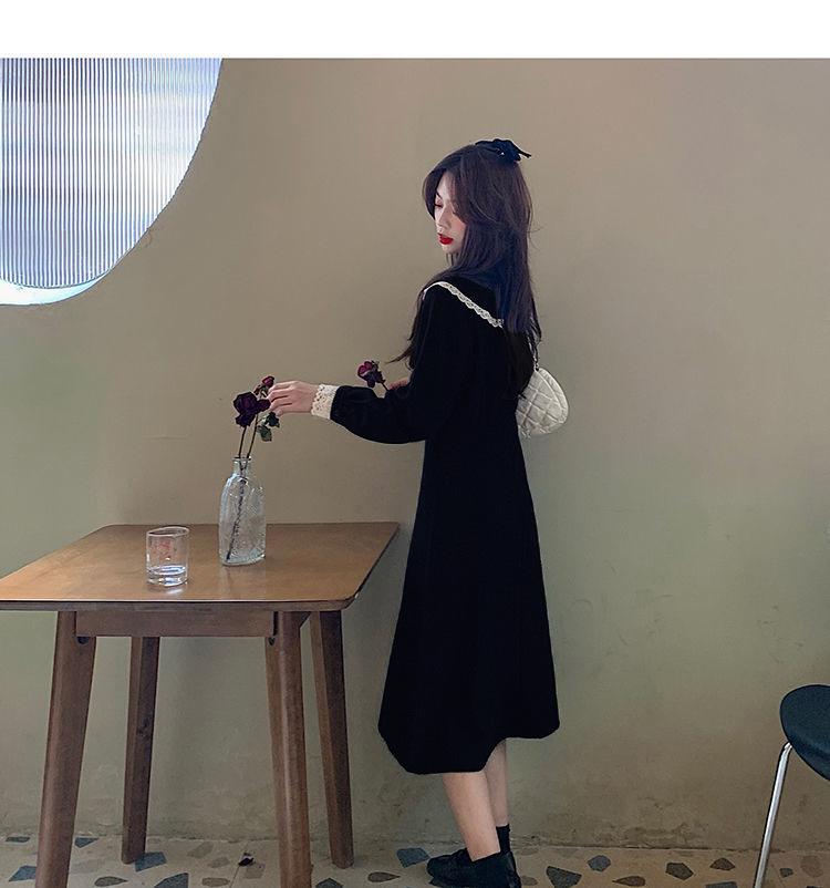 2024 Spring Retro French Slimming Long Sleeve Dress for Women