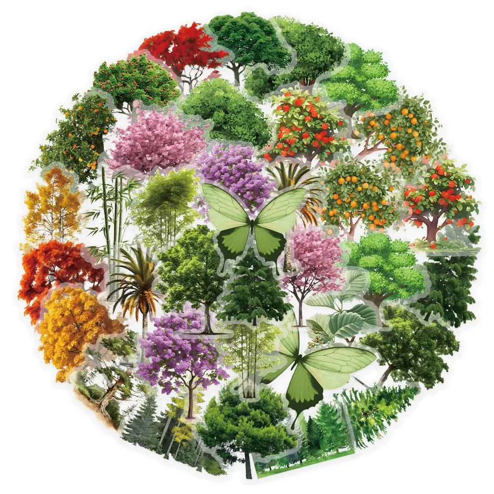 50 Pcs Cute Cartoon Transparent Forest Secret Stickers Natural Forest Plant Landscape Decal Laptop Phone Decoration Sticker