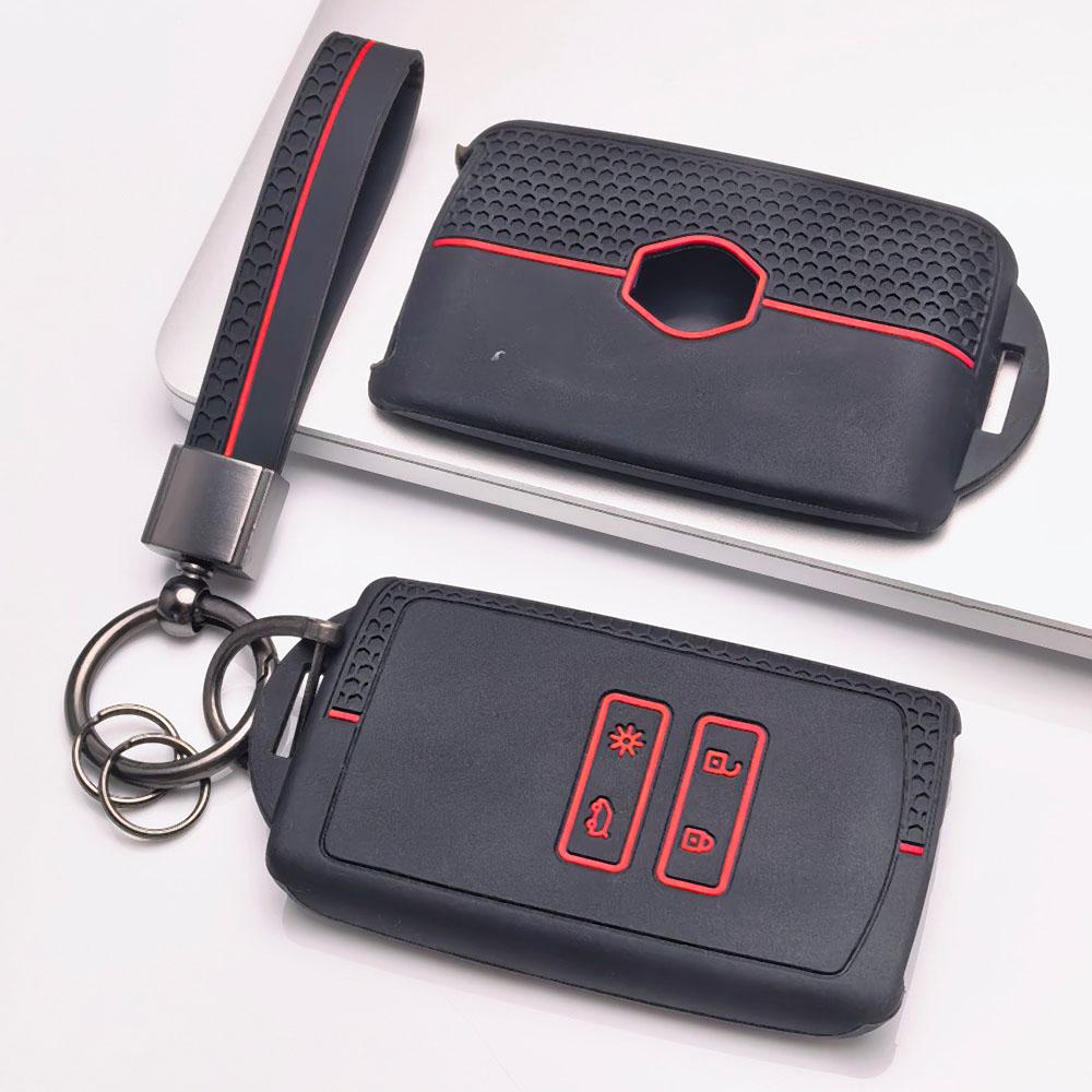 Key Fob Cover for Renault Koleos Kadjar Megane Talisman Espace Scenic Grand with Keychain Anti-Scratch Guard Shockproof Protection
