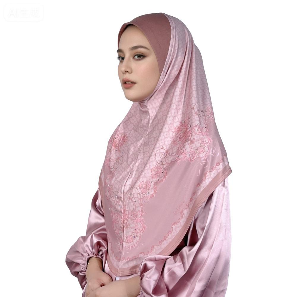 Elegant Chiffon Floral Print Chiffon Hijabs Linen Multicolor Arab Lady Headscarf All-match Ethnic Turban Cap All Seasons