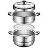 NHZHIW 304 Stainless Steel Double Layer Steamer