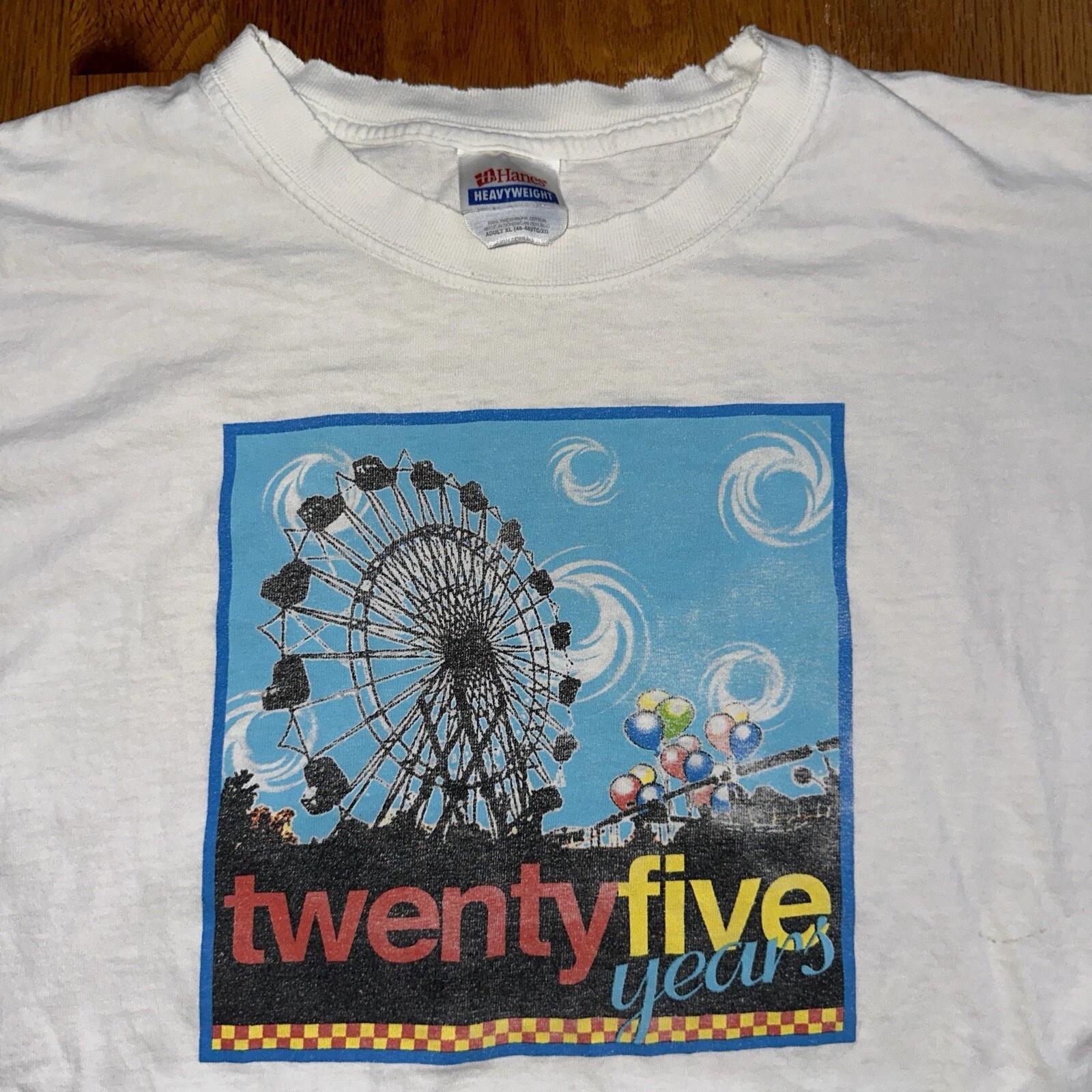 

Hanes All State Cool Graphic Y2K Vintage T Shirt Carnival Ferris Wheel Balloons 3XL