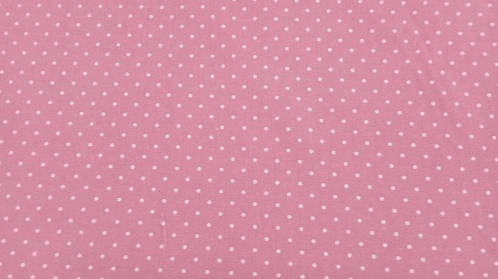 White Polka Dot Canvas On Pink Background Width 280 Cm for Home Textiles.  Each Unit Is One Meter of Fabric. They Will Always Be Sent Continuously.