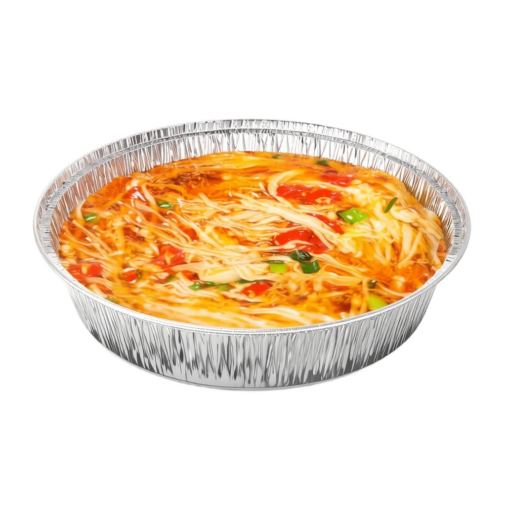 50 Pack 6 Inch Round Fryer Aluminum Foil Pans and Foil Bowls for Baking and Cooking