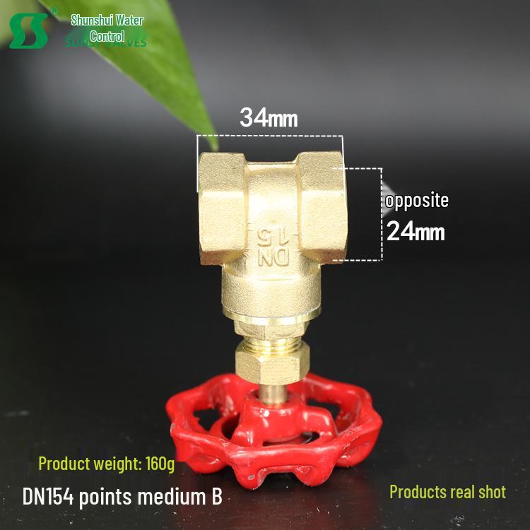 Brass Gate Valve for Water Meters with Thickened Silk Thread and PPR2 Double Hot Melt (4-6 Points)