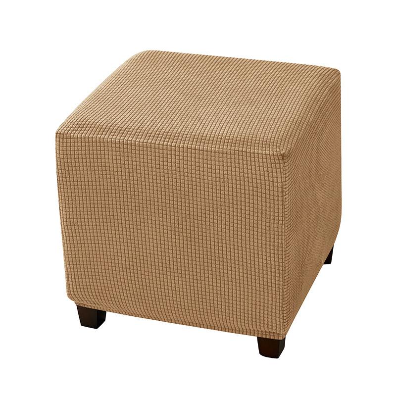 Dehnbarer Polarfleece Ottoman Hockerbezug Kratzfester Hocker-Schutzbezug Klassischer Sofahockerbezug