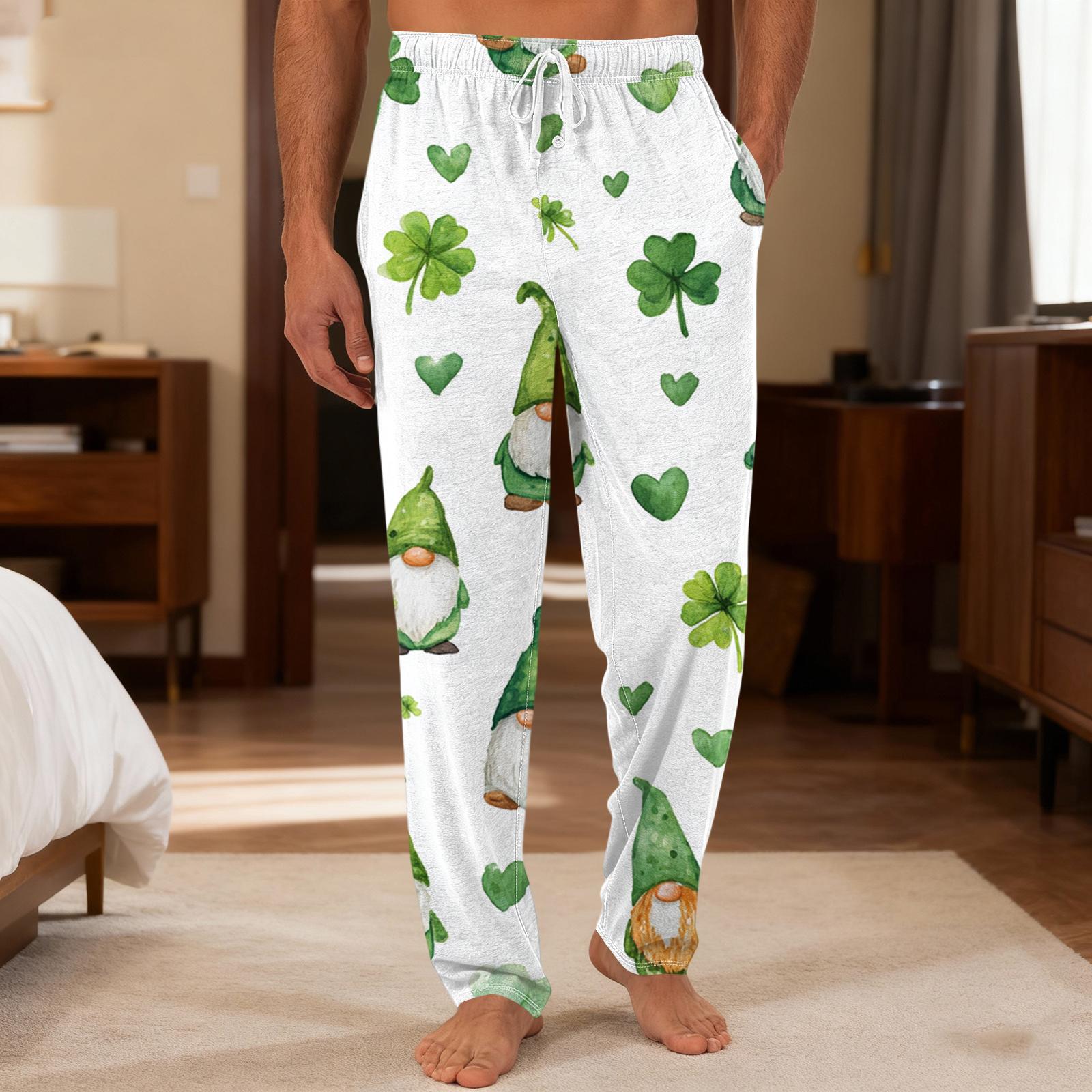 

Чоловічі однотонні трикотажні повсякденні штани з кишенькою Домашні піжамні штани XL білий