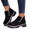 Autumn Winter Fashion Women Round Toe Comfortable Non-slip Platform Wedges Ankle Boots Plus Size Shoes for Women 36-43