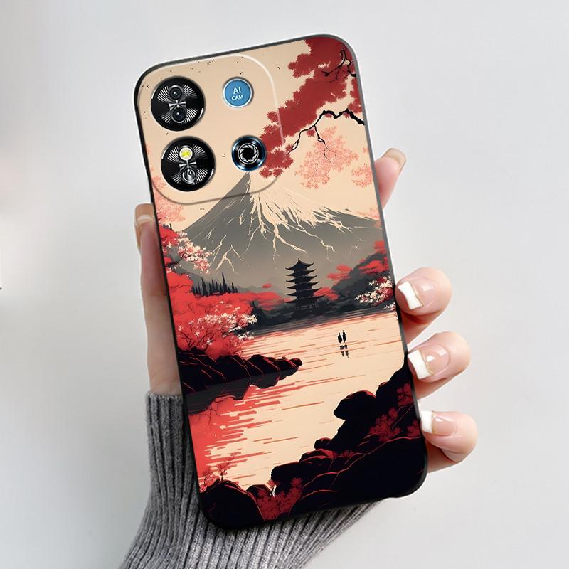 For Oukitel C57S C57 Pro Plus Ultra Case BLU J12 Back Cover Cute Love Heart Rabbit Black TPU Soft Silicone Protective Phone Case