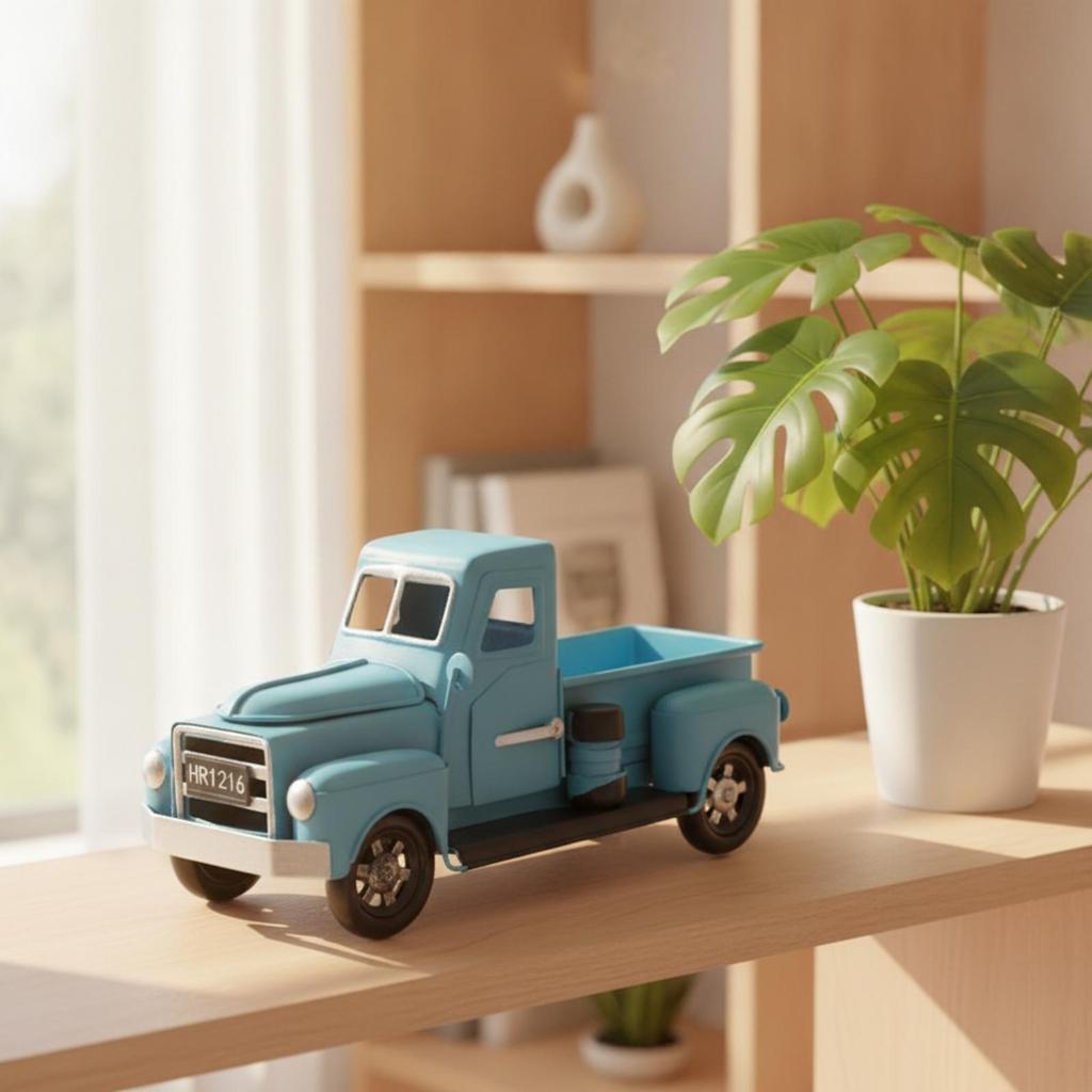 Pickup Truck Ornament Distressed Decoration Tabletop for Shelf, Desk, Decorators