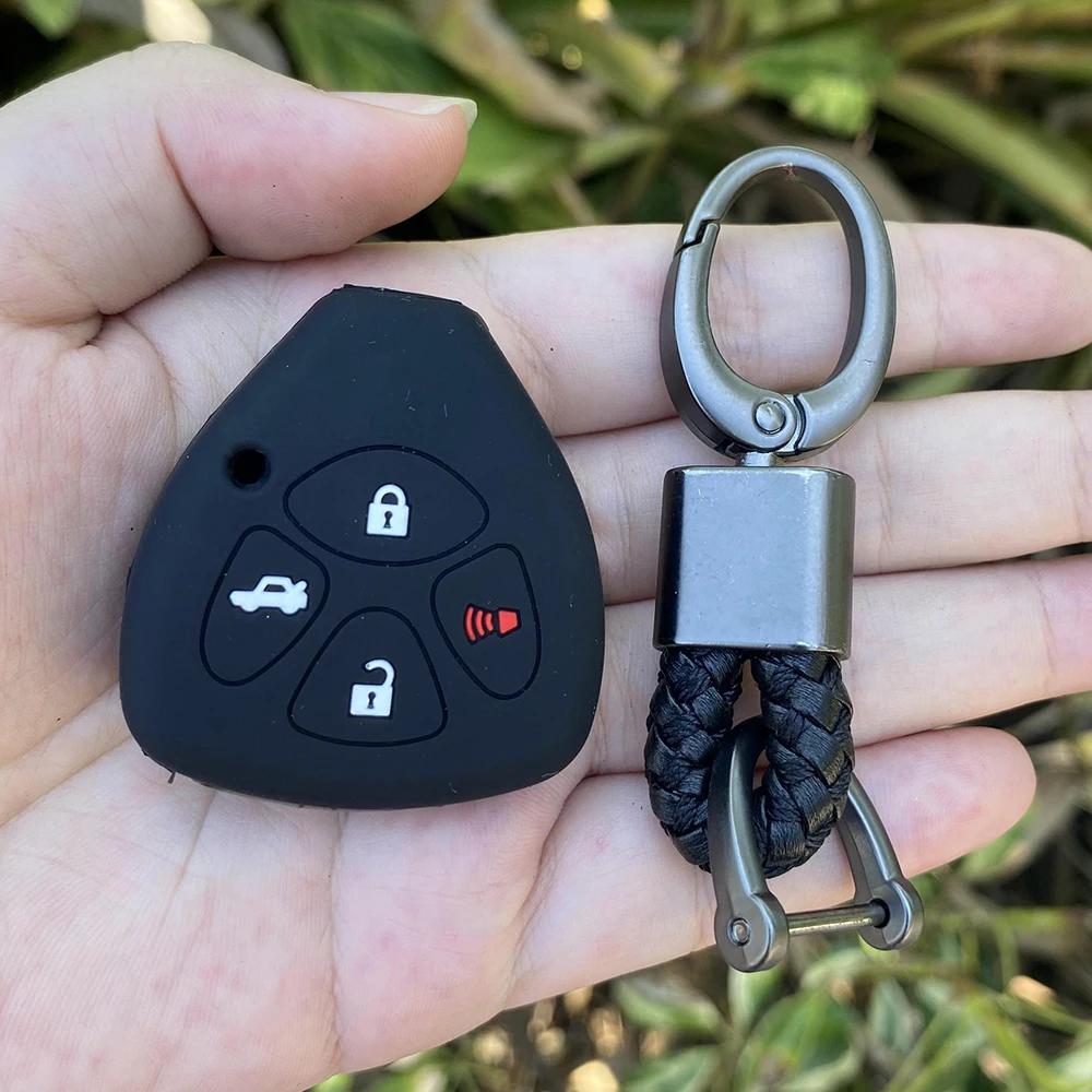 Silicone Car Key Case Cover Protect Shell Skin for Toyota Corolla Camry Reiz RAV4 Crown Avalon Venza Matrix Auris 4 Button Key