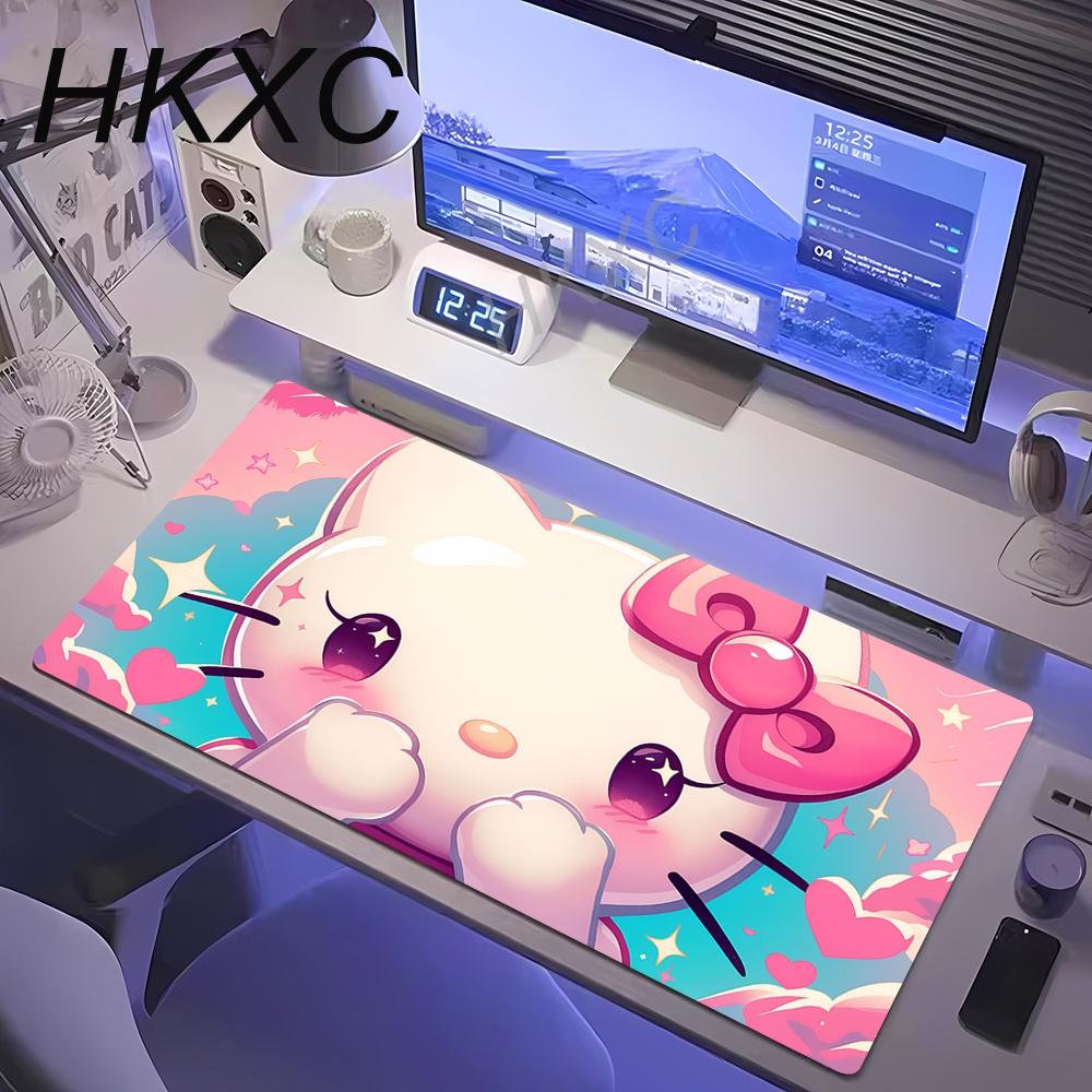 Game Mat Hello Kitty Leather Mouse Pad Oversized Cute Cartoon Girl Desk Pad Office Computer Keyboard Desktop Protective Desk Mat