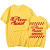 Pizza Planet Print Graphic T Shirt Summer Unisex Fashion Oversized T-shirt Unisex 100% Cotton Short Sleeve T Shirts Tops Streetwear