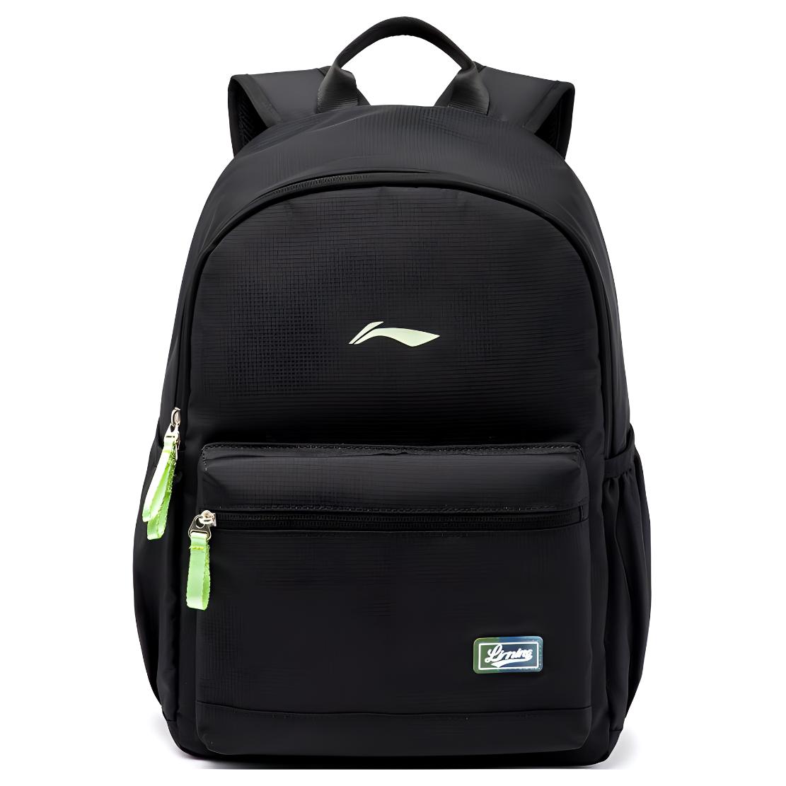 Li Ning Classic Large Capacity Zipper Closure Backpack Kids Backpacks Black YBSU040-4 Black