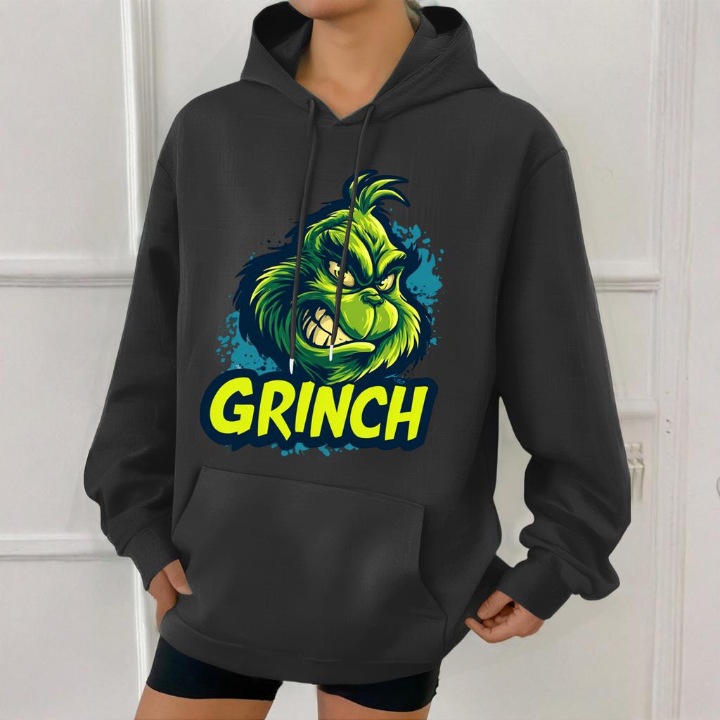 Women's Fashion Christmas Printed Casual Hooded Sweatshirt With Pockets