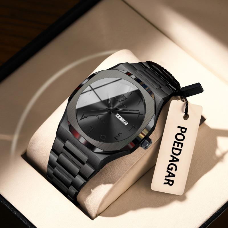 Top Brand Ultra-thin Male Women's Watch New Waterproof Luxury Quartz Watch Double Calendar Trendy Luminous Wristwatch