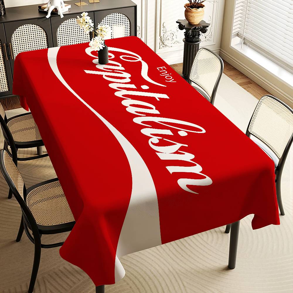 C-COCA-COLAS Rechthoekig Tafelkleed Tafeldecoratie Herbruikbaar Waterdicht Keuken Eettafelkleed Feestdecoratie 90x140cm