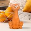 Statue de chat accroupi en résine, ornement de chat de dessin animé, ornement de table, figurine de chat pour décoration de maison ou de bureau, cadeau pour amoureux des chats