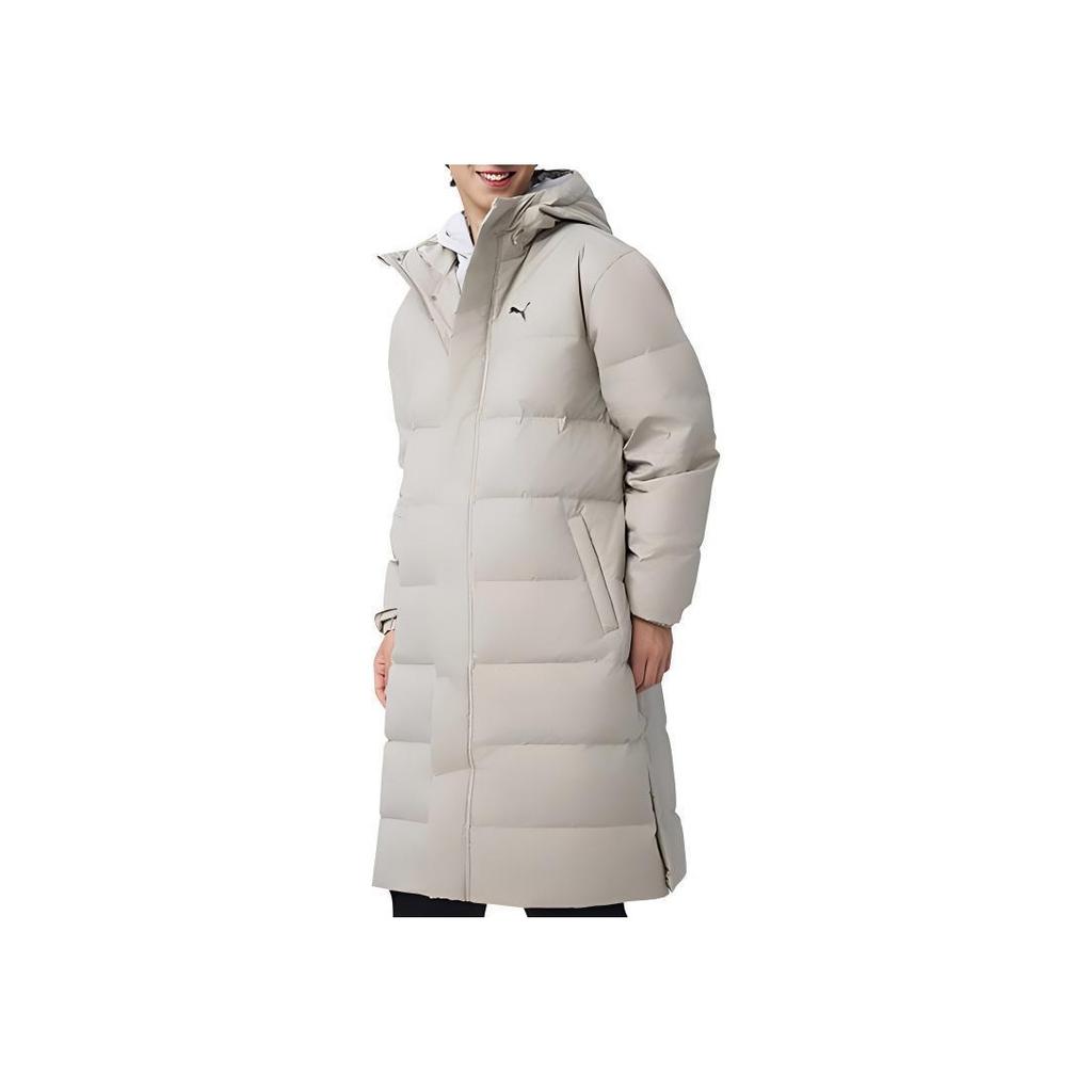 Puma Długa kurtka puchowa jednolity kolor wygodna miękka długa ciepła kurtka puchowa unisex kurtka marmurowo-szara 687428-68