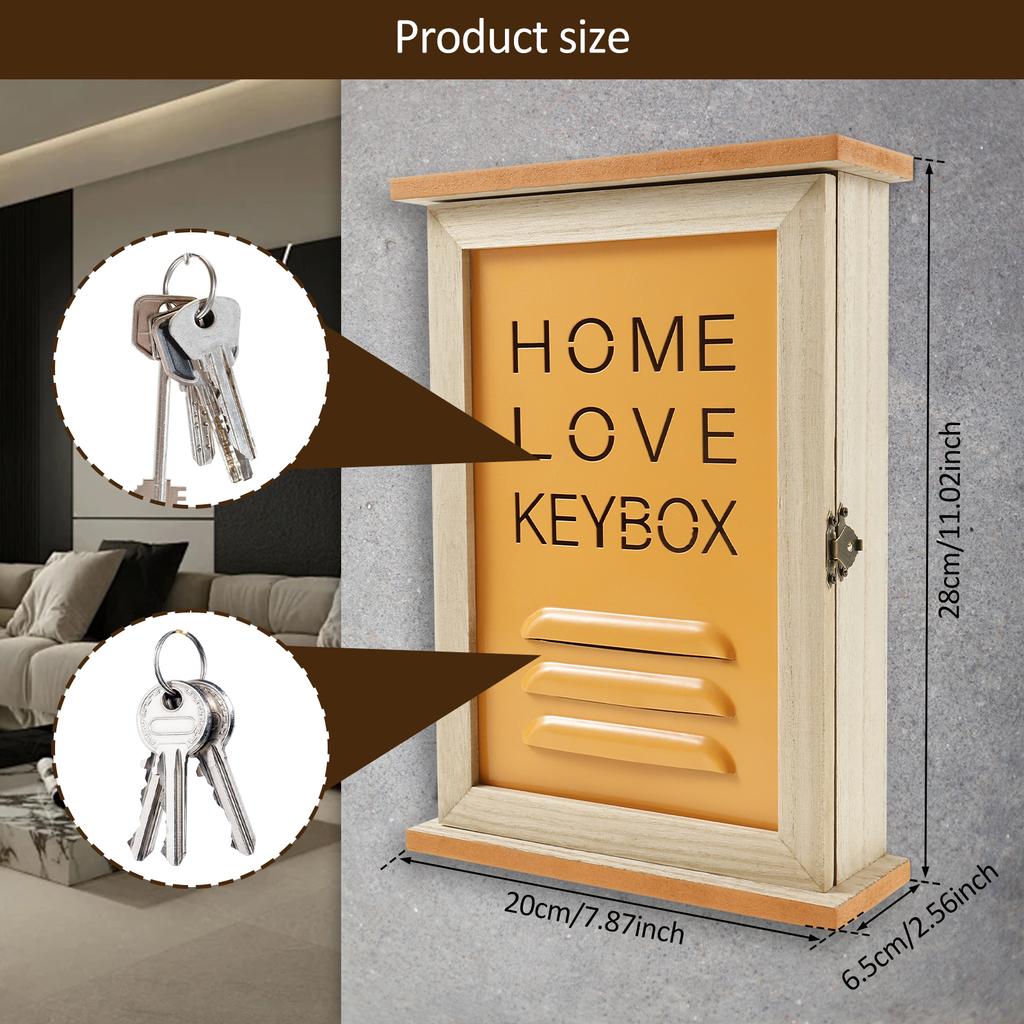 Wall Key Holder House Key Box Cabinet Living Room Wall Hanging Storage Box Home Decor Case Wood Craft Gifts