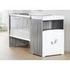 Combination Bed - 120x60cm - Convertible To 90x190cm - Babyprice Leaf - In Gray Wood
