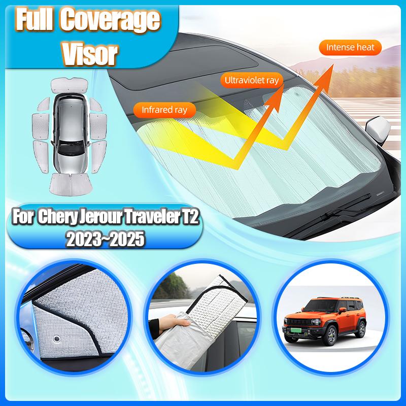 For Chery Jetour Traveller T2 2024 2025 Sunshades Window Car Full Coverage Windshields Protect Privacy Anti-UV Accessories