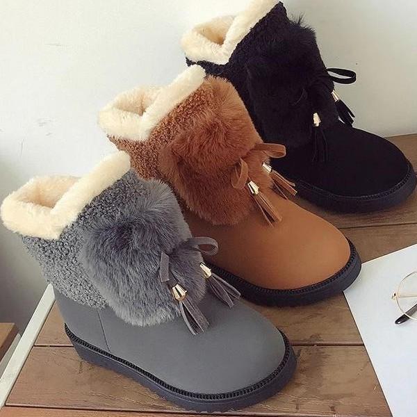 Winter Snow Boots Women's 2026 New Winter Thick and Warm Cotton Shoes with Velvet Thick Soled Non Slip Women's Shoes